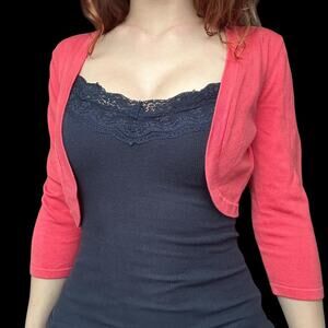 talbots Vintage pink cropped cardigan